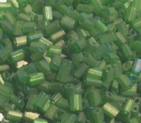 50g 5x4x2mm Transparent Matte Iris Green Tile Beads
